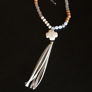 Beaded cross necklace